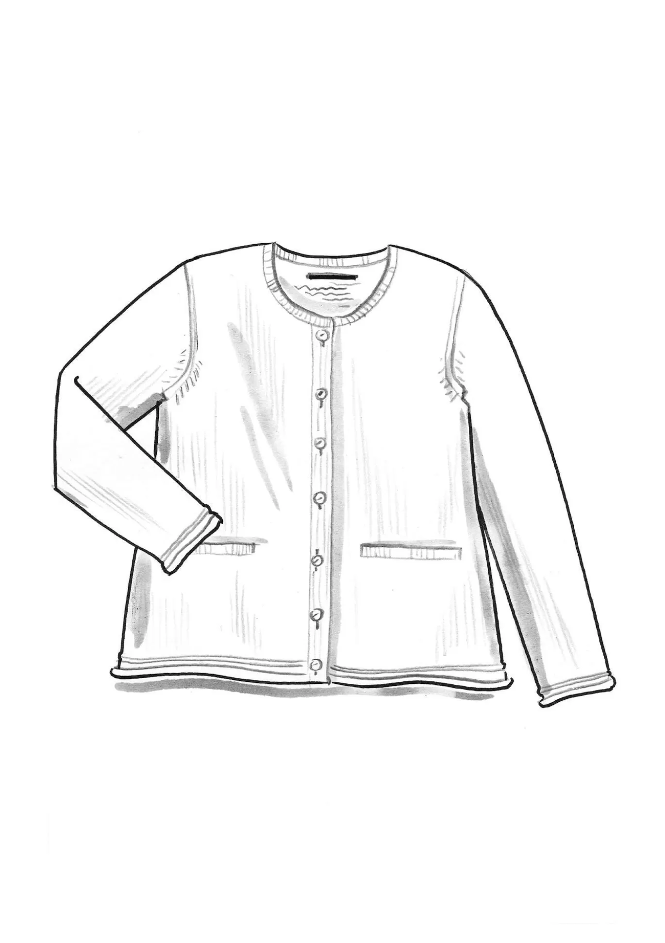 kofta_i_alpackamix_4.webp Gudrun Sjödén Kofta i alpackamix Olivolja/melange Fashion