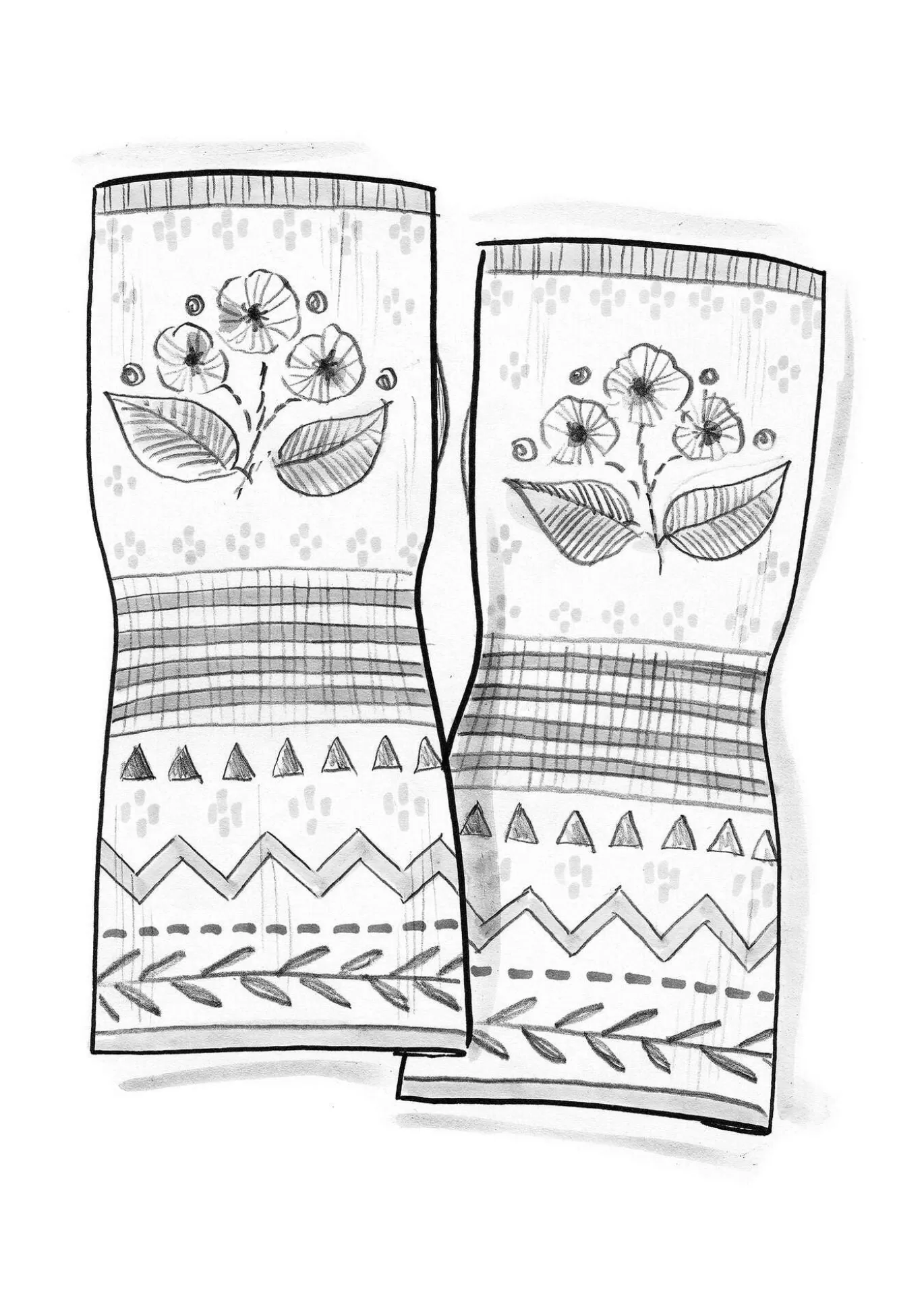 Gudrun Sjödén Torgvante "Borealis" i ekologisk och återvunnen bomull/ ull Aubergine Store