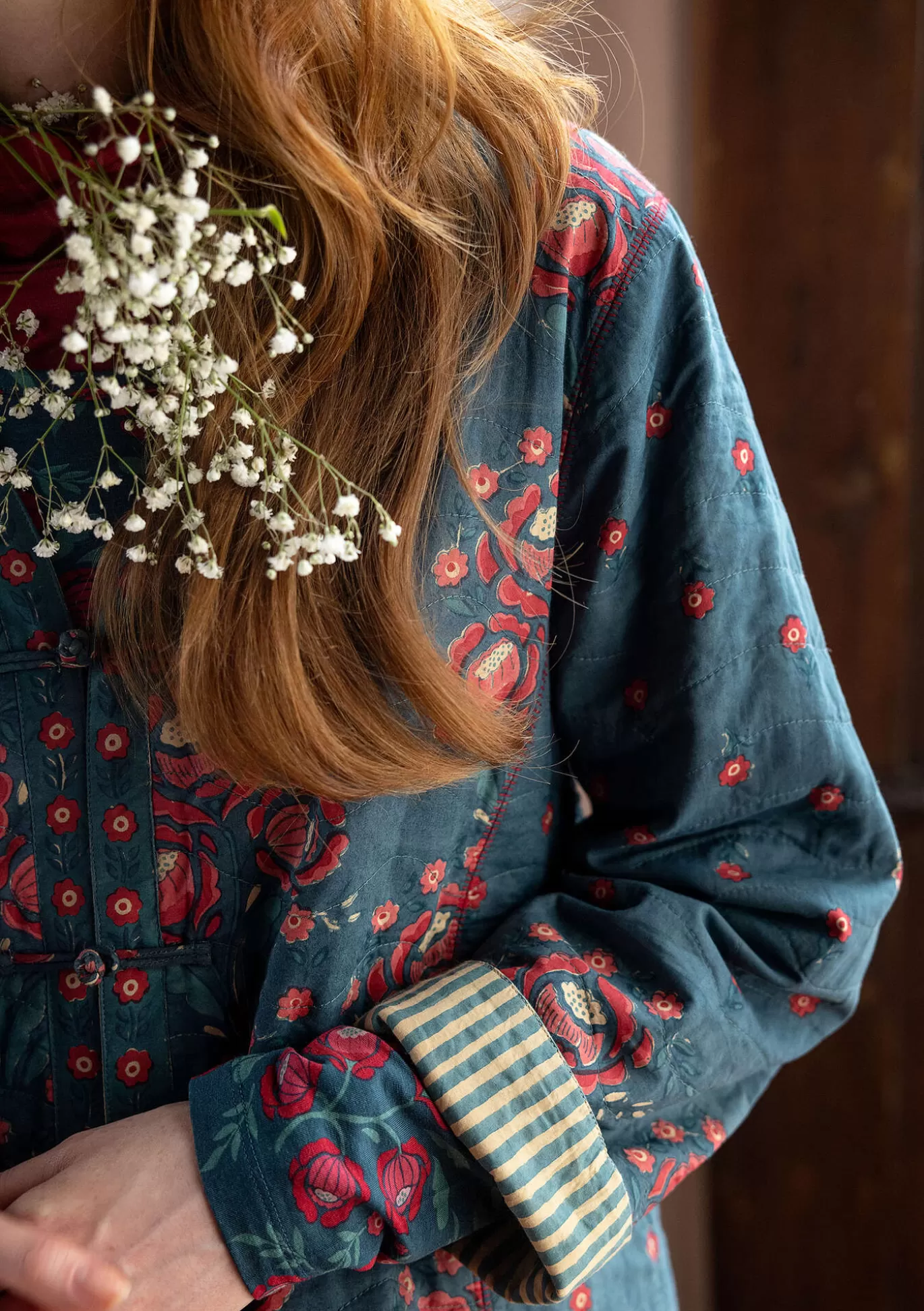 Gudrun Sjödén Vändbar jacka "Asta" i ekologisk bomull Indigogrön Fashion